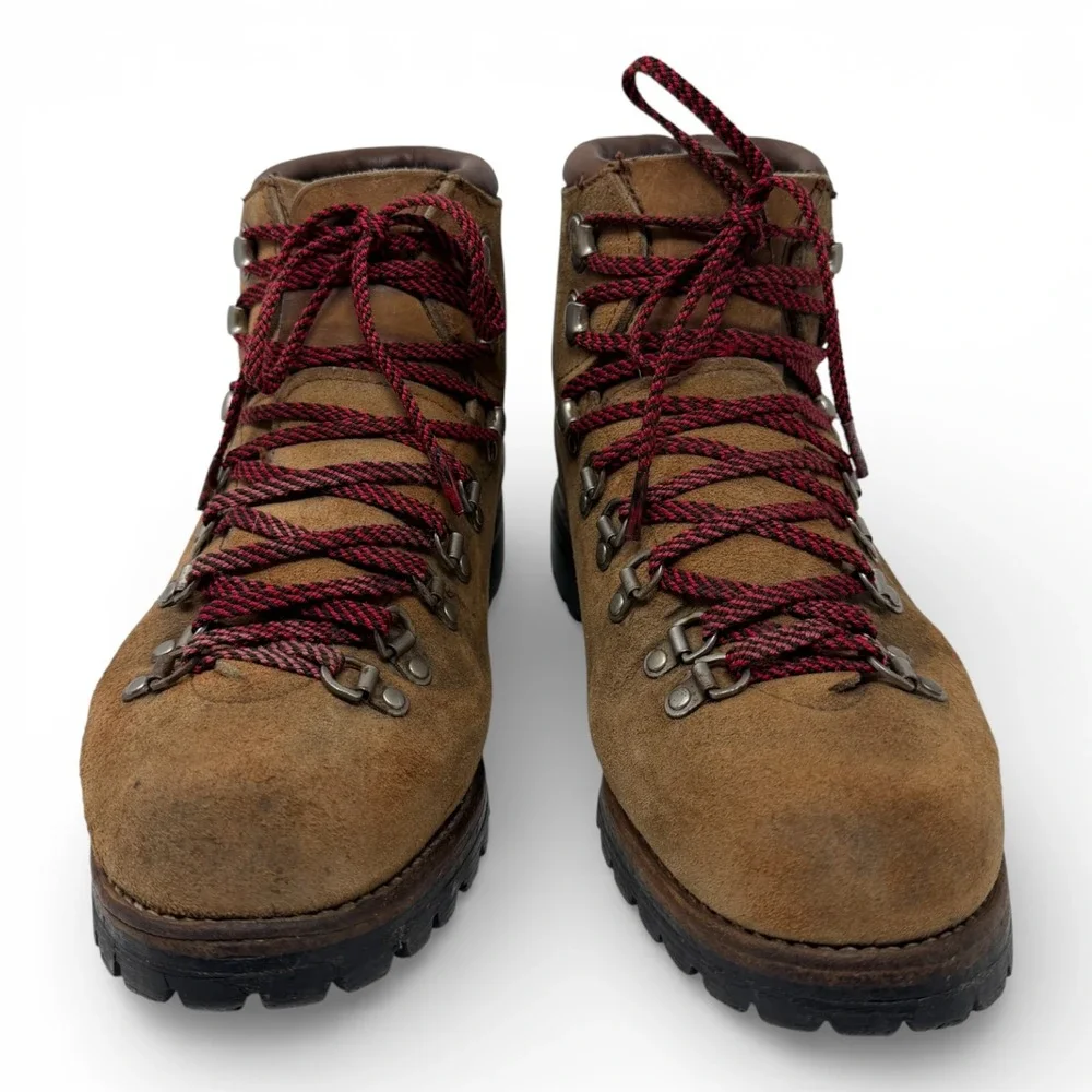 Vintage Vasque Alpine Mountain Boots Men 9.5 E Tan Mountaineering Suede USA Made